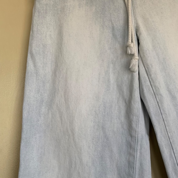 Kancan Estilo Light Acid Wash Jeans 5/26 Wide Leg Elastic Drawstring Waist Crop - Picture 3 of 16